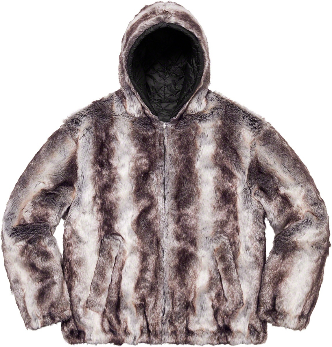 Faux Fur Reversible Hooded Jacket view 13
